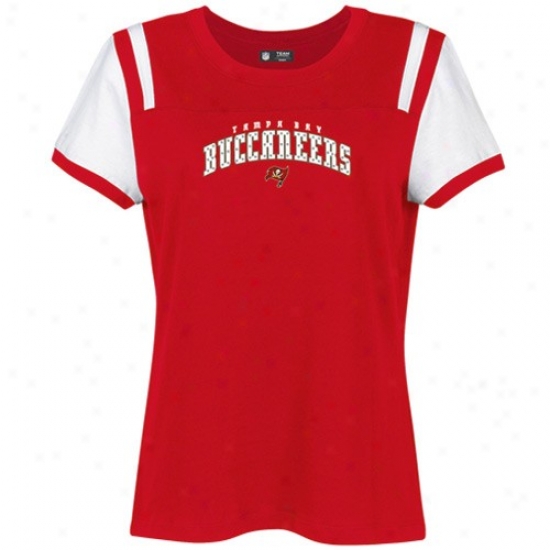 Buccaneers T-shirt : Buccaneers Ladies Red Play Action Premium T-shirt