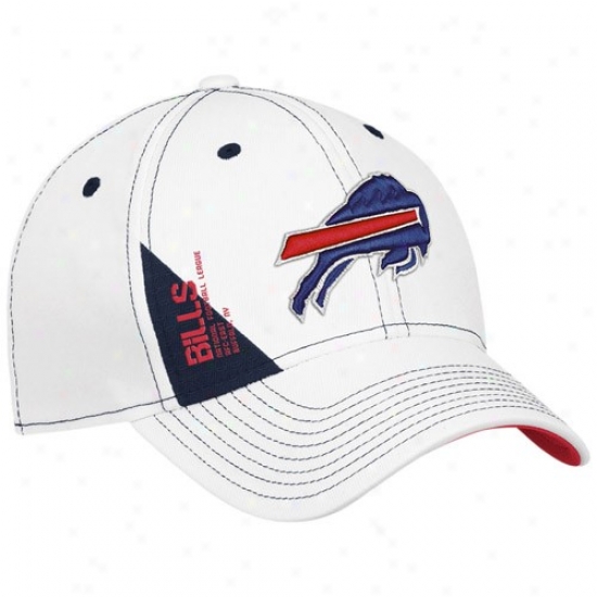 Buffalo Bills Commodities: Reebok Buffalo Bills White Official 2010 Draft Day Flex Fit Hat