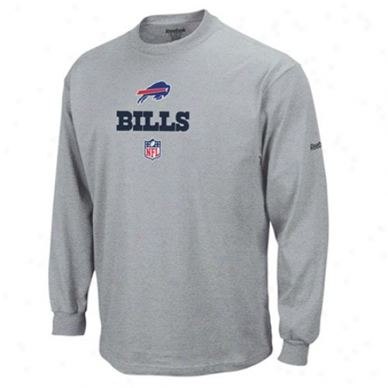 Buffalo Bills Shirt : Reebok Buffalo Bills Ash Team Lockup Sideline Ling Sleeve Shirt