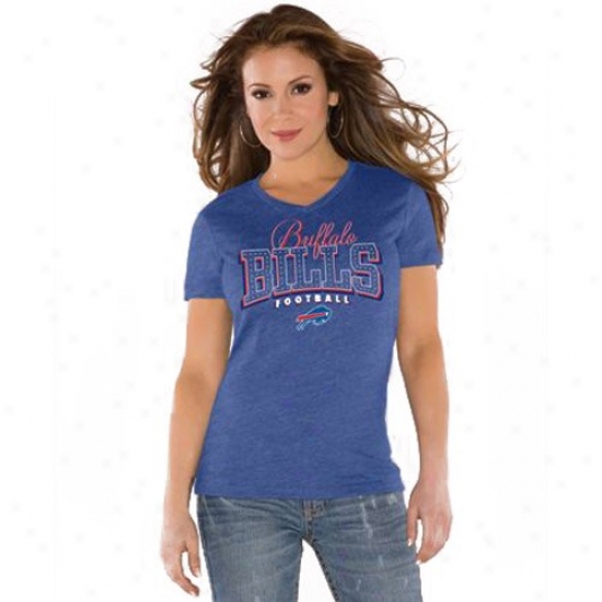Buffalo Bills T Shirt : Touch By Alyssa Milano Buffalo Bills Royal Blue V-neck Tri-blend T Shirt