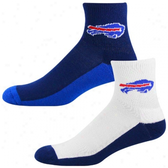 Buffalo Bills Tri-color Two-pack Quuarter Socks