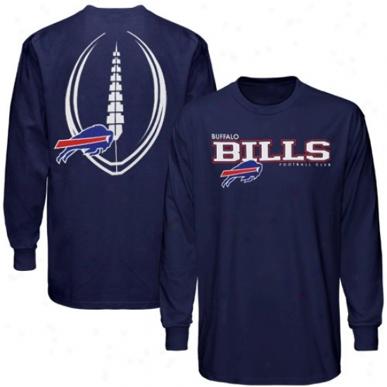 Buffalo Bills Tshirt : Reebok Buffalo Bills Ships of war Blue Ballistic Long Sleeve Tshirt