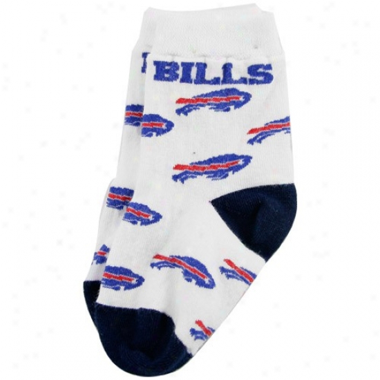 Buffalo Bills Whitenavy Blue Infant All Over Team Logo Bootie Socks