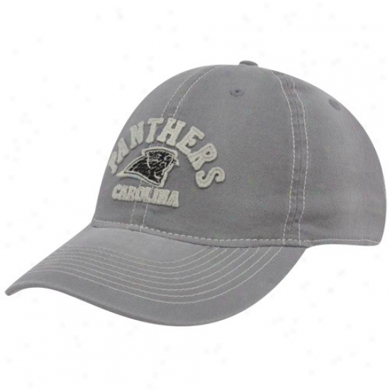 Carolina Panther Merchandise: Reebok Czrolina Panther Gray Sandblasted Retro Slouch Flex Suitable Hat