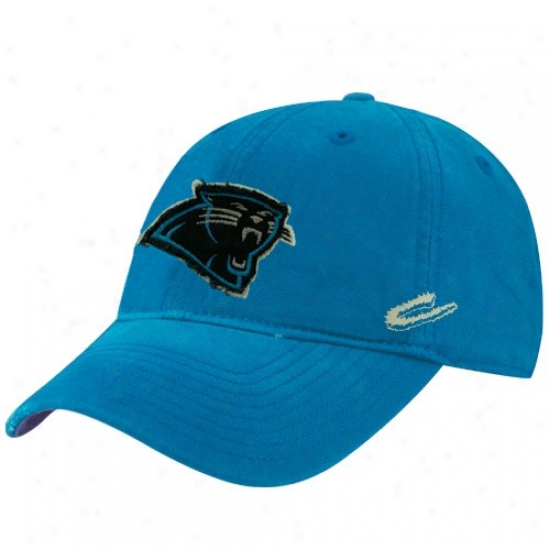 Carolina Panther Merchandie: Reebok Carolina Panther Panther Boue Distressed Slouch Hat