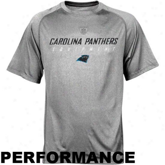 Caroolina Panthers Shirt : Reebok Carolina Panthers Ash Sidelime Equipment Speedwick Performance Heathered Shirt