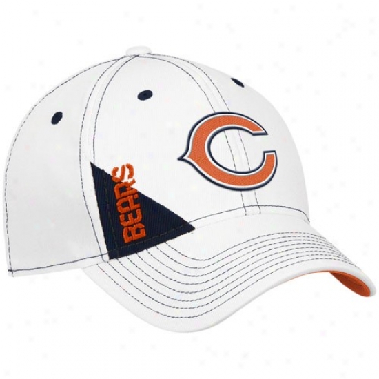 Chicago Bear Hats : Reebok Chicago Bear Youth White Official 2010 Draft Day Flex Fit Hats
