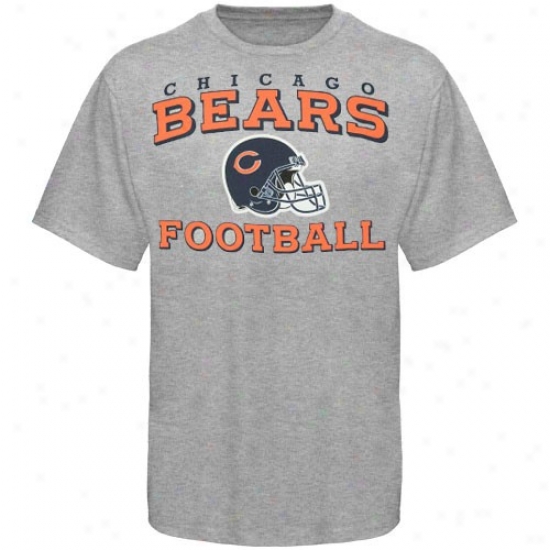 Chicago Bear Shirt : Reeboo Chicago Bear Ash Stwcked Helmet Shirt