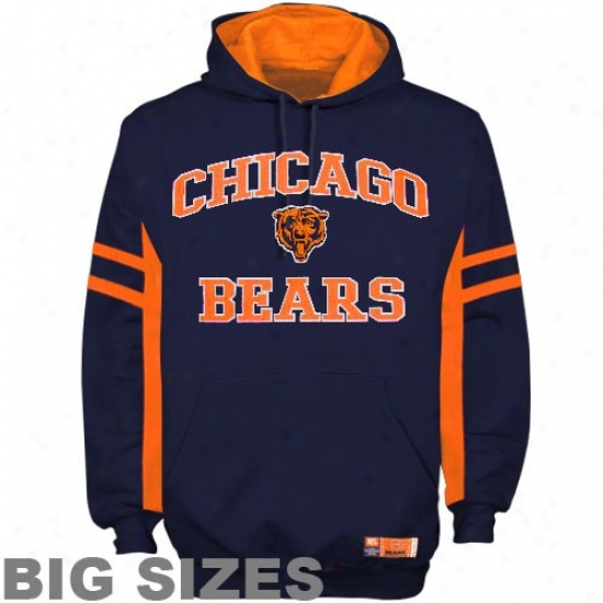Chicgao Bear Stuff: Chicago Bear Navy Blue Pumped Big Sizes Hoody Sweatshirt