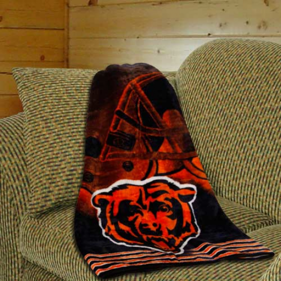 Chicago Bears 50'' X 60'' Helm Succession Royal Plush Blanket Throw