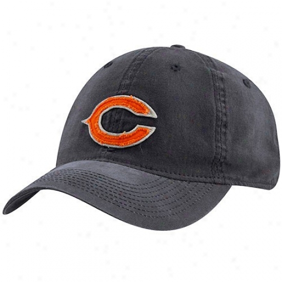 Chicago Bears Hats : Reebok Chicago Bears Navy Blue Distressed Logo Slouch Flex Humor Hats