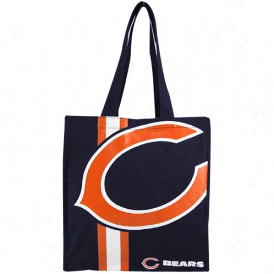 Chicago Bears Navy Blue Team Wale Canvas Tote