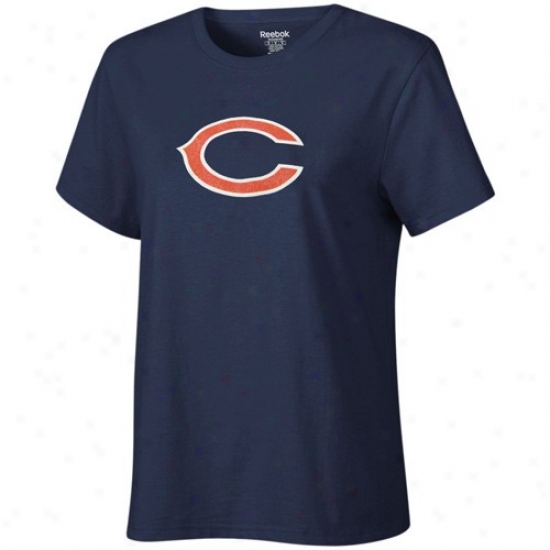 Chicago Bears Shirt : Reebok Chicago Bears Ladies Nay Blue Logo Prremier Shirt
