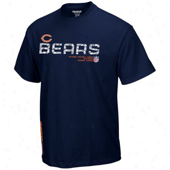 Chicago Bears Tshirts : Reebok Chicago Bears Navy Blue Sideline Tacon Tshirts