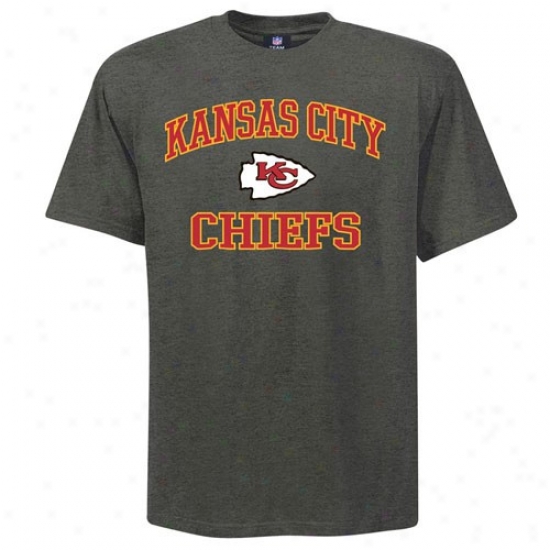 Chiefs Apparel: Chiefs Charcoal Heart And Soul T-shirt
