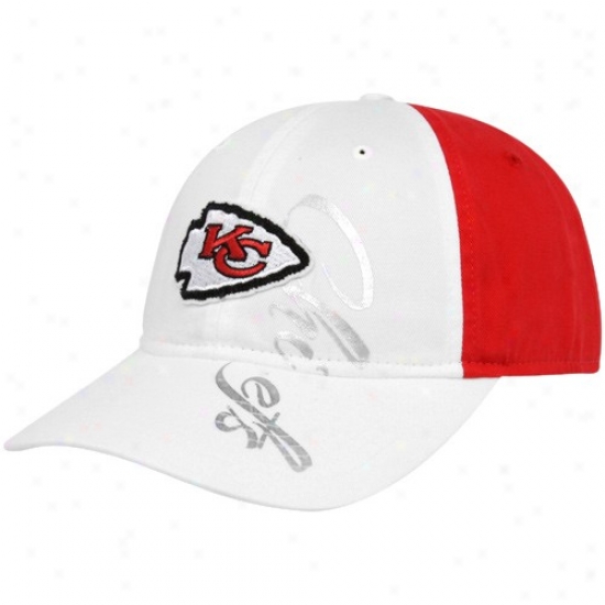 Chiefs Hats : Reebok Chiefs Ladies White-red Slouch Adjustable Hats