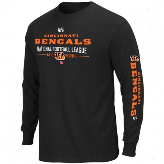 Cincinnati Bengal Tshirts : Cincinnati Bengal Black Primary Receivr Long Sleeve Tshirts