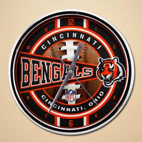 Cincinnati Bengals 12'' Chrome Clock