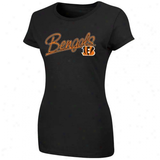 Cincinnati Bengals Tees : Cincinnati Bengals Ladies Black Franchise Fit Tees