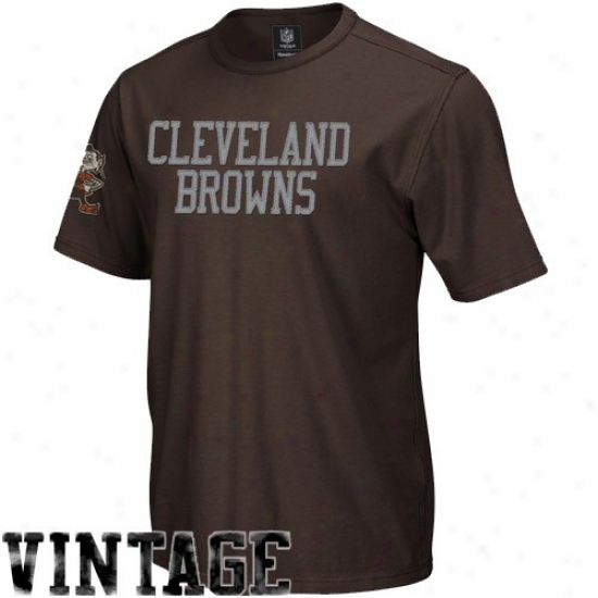 Cleveland Brown T Shirt : Reebok Cleveland Brown Brown Vintage Applique Premium T Shirt