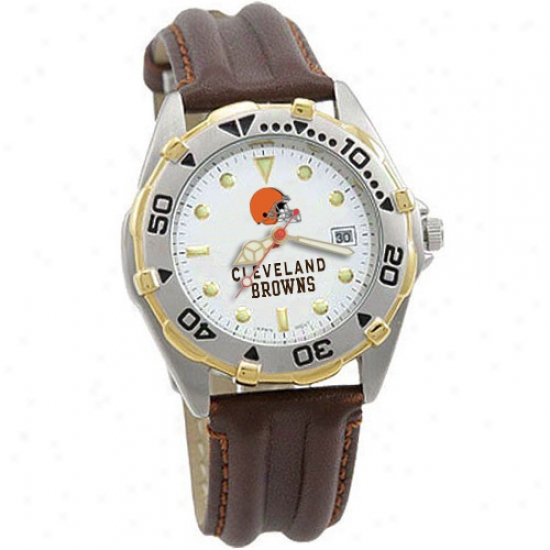 Cleveland Brown Watches : Cleveland Brown Men's All-star Watches With Brown Leather Band