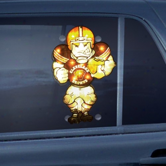 Clevelznd Browns 9'' Double Sided Car Window Light-up Player