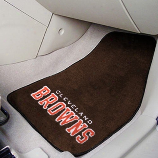 Clebeland Browns Brown 2-piece Carpet Car Mat Set