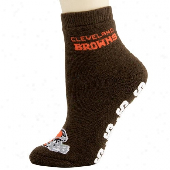Cleveland Browns Ladies Brown Slipper Socks