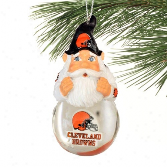 Cleveland Browns Light-up Gnome Snowglobe Christmas Ornament