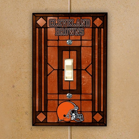 Cleveland Browns Orange Art-glass Switch Plate Cover