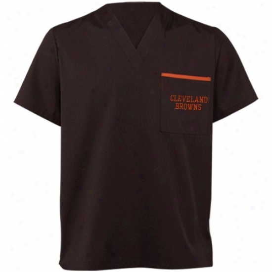 Cleveland Browns Shirt : Cleveland Browns Brown Scrub Top