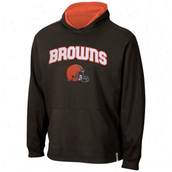 Cleveland Browns Sweathsirt : Reebok Cleveland Browns Brown-orange Elite Fully Reversible Sweatshirt T-shirt