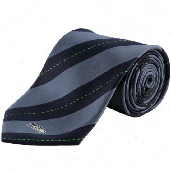 Colony Sportswear Seattle Seahawks Pacific Blue-navy Blue Rep Stripe Tie
