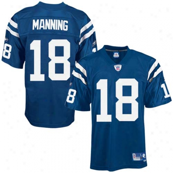 Colts Jerseys : Reebok Nfl Accoutrement Colts #18 Peyton Manning Royal Blue Premier Football Jerseys
