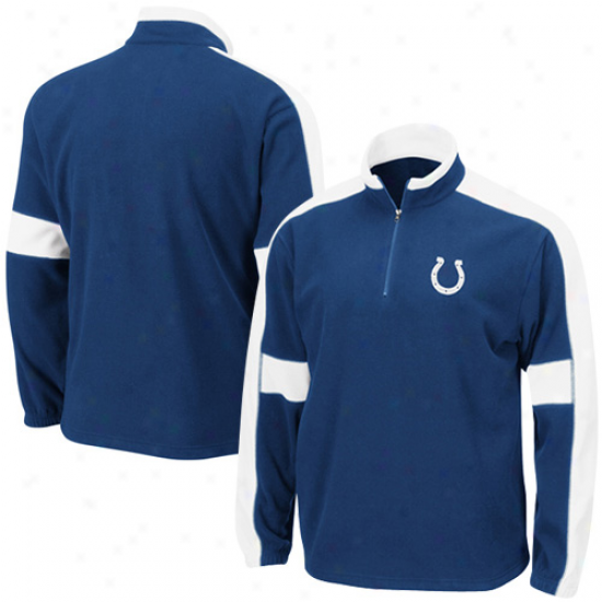 Colts Sweatshirt : Colts Royal Blue Quarry Stopper 1/4 Zip Sweatshirt Jacket