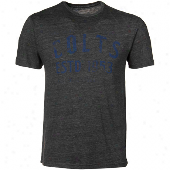 Colts T Shirt : Reebok Colts Charcoal Dillinger Tri-blend Premium T Shirt