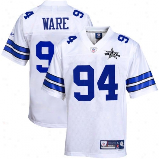 Cowboys Jersey : Reebok Demarcus Ware Cowboys 50th Anniversary Premier Tackle Twill Jersey - White