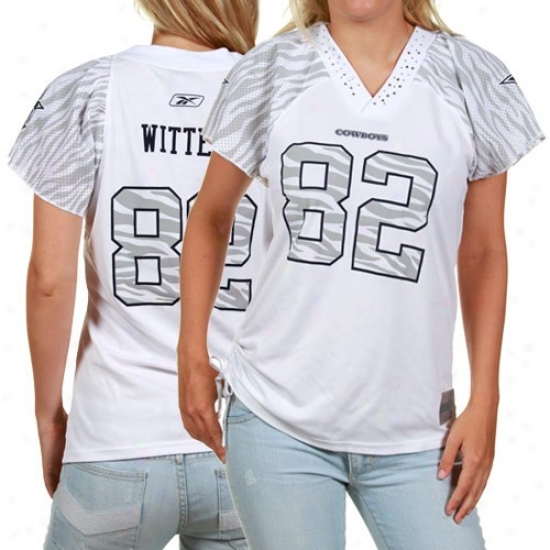 Cowboys Jersey : Reebok Jason Witten Cowboys Women's Field Flirt Premium Form Jersey - White