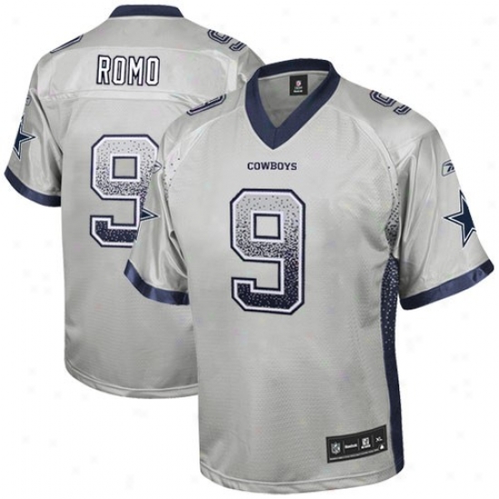 Cowboys Jerseys : Reebok Nfl Equipment Cowboys #9 Tony Romo Gray Drift Tackle Twill Jerseys