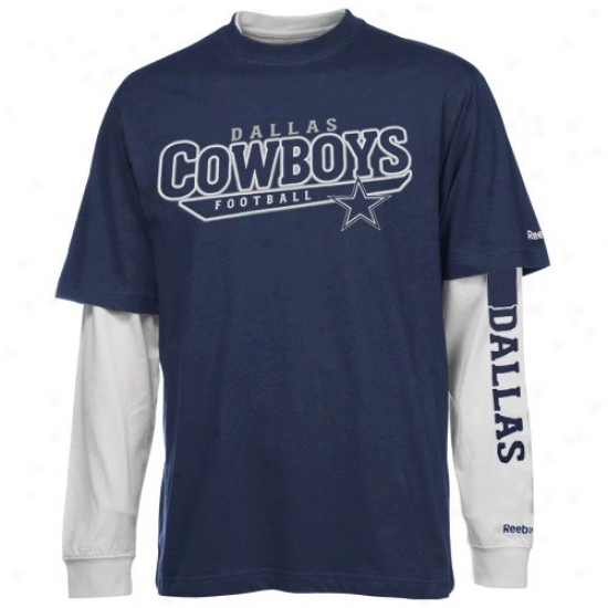 Cowboys Shirts : Reebok Cowboys Navy Blue-white Option 3-in-1 Shirts Combp Collection