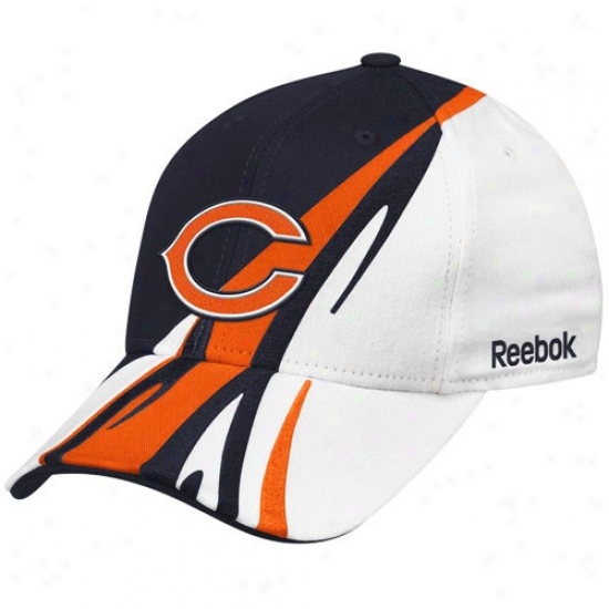 Da Bears Gear: Reebok Da Bears Navy Blue-white Cut & Sew Adjustable Hat