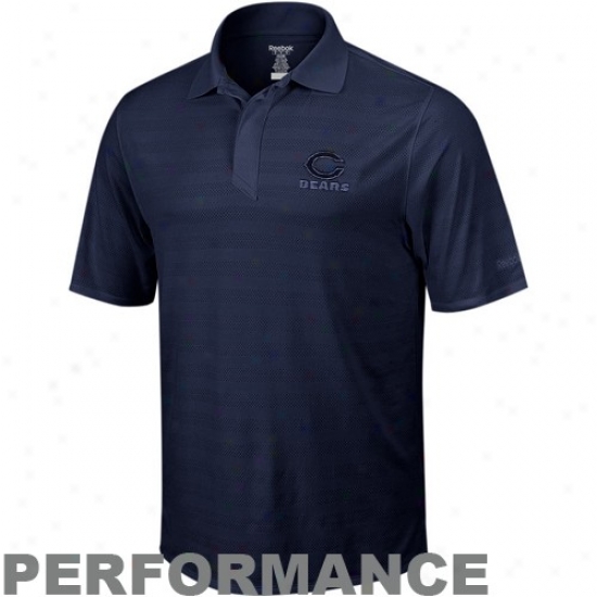 Da Bears Golf Shirts : Reebok Da Bears Navy Blue Reverse Performance Golf Shirts