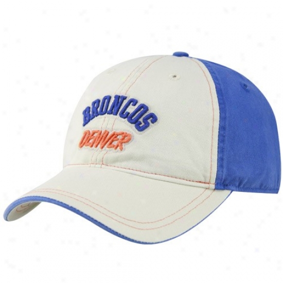 Denver Broncos Caps : Reebok Denver Broncos Natural-royal Blue Adjustable Slouch Caps