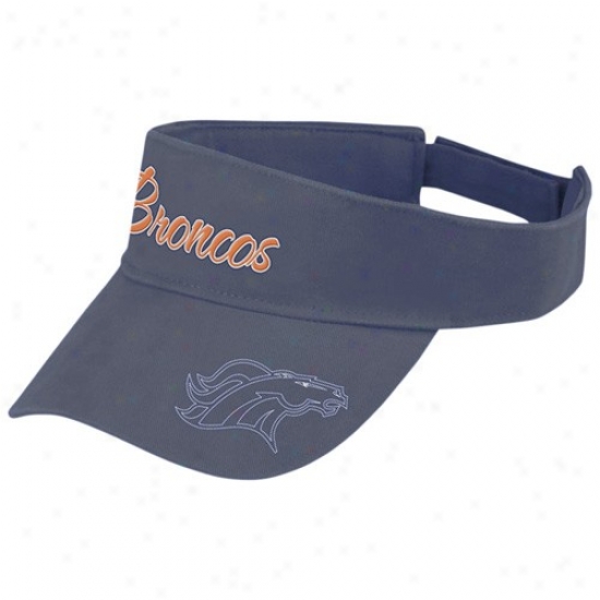Denver Broncos Gear: Reebok Denver Broncos Ladids Navy Blue Fashion Adjustable Visor