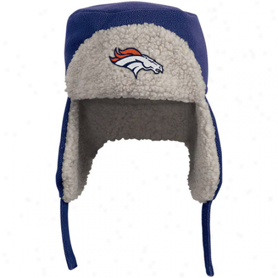 Denver Brocnos Hat : Reebok Denver Broncos Navy Blue Fleece Trooper Hat