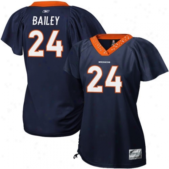 Denver Broncos Jerseys : Reebok Chsmp Bailey Denver Broncos Women's Fjeld Flirt Premium Fashion Jerseys - Navy Blue