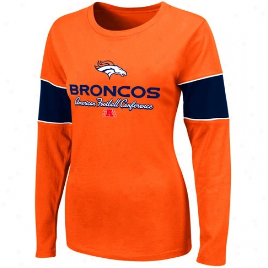 Denver Broncos T Shirt : Denvet Broncos Ladies Orange Prized Possession Ii Long Sleeve T Shirt