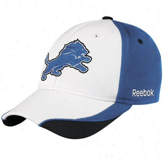 Detroit Lion Cap : Reebok Detroit Lion Youth White Sidelin eFlex Fit Cap