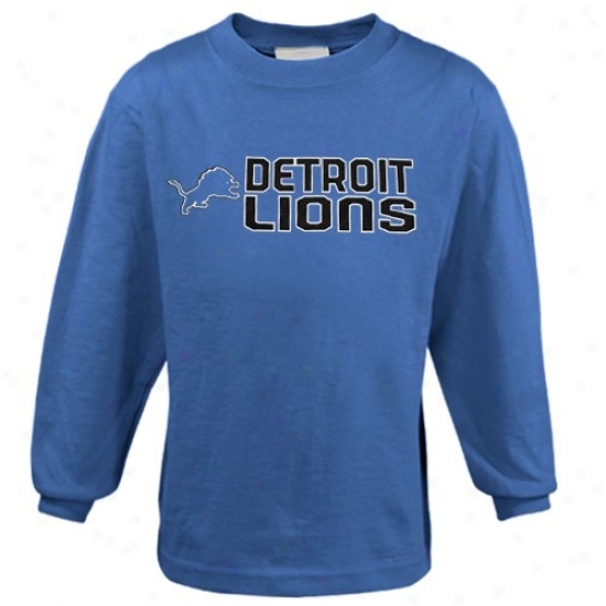 Detroit Lion Shirt : Reebok Detroit Lion Preschool Light Blue Summer Stack Long Sleeve Shirt