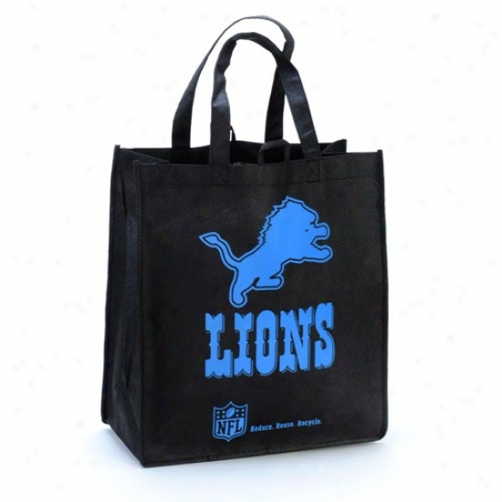 Detroit Lions Black Reusable Tote Bag